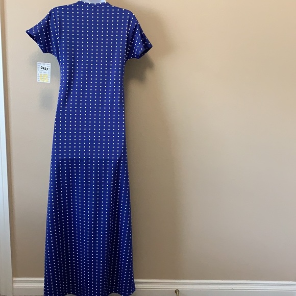 NWT Lularoe Maria Maxi dress Blue white Polka dot - Picture 4 of 7